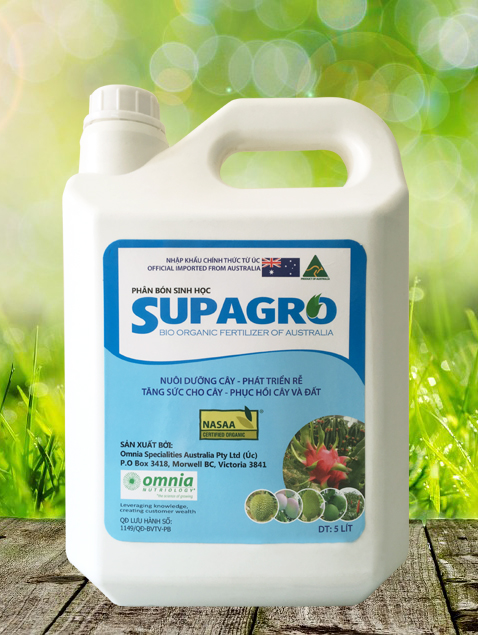 Phân bón sinh học Supagro nhập khẩu từ Úc - can 5 lít